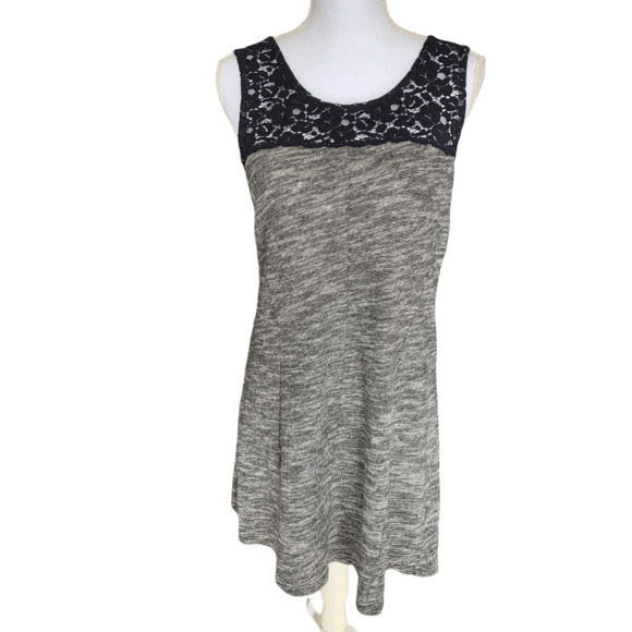 Anthropologie Dresses & Skirts - Anthropologie Lilka Size Medium Space Dye Esme Dress Navy Blue White Lace Detail